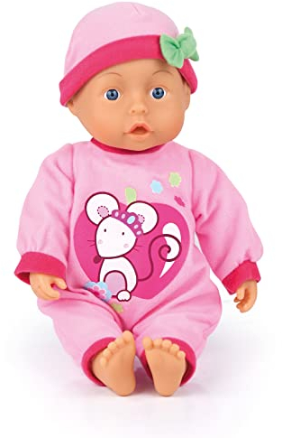 Bayer Design 92866AA Interaktive Babypuppe mit Funktion, spricht, mit Geräuschen, weich, Kuschelpuppe, 28 cm