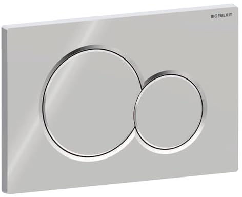 Geberit Sigma01 Actuator Plate, high-Quality Push Plate Made of Chrome-Plated Plastic for 2 flushes, Actuation from The Front, Push rods soundproof, Item no. GEB115770215