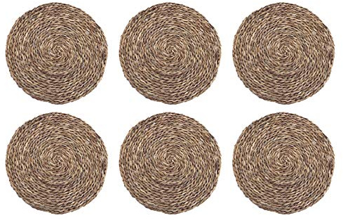 HERSIG - Pack 6 Salvamanteles Individuales | Manteles Individuales Redondos de Enea - 25 cm