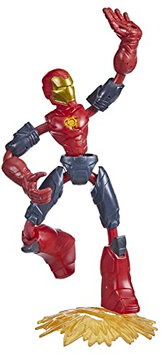 Marvel Avengers Bend and Flex Missions Iron Man Fire Mission Action Figure, 15-cm-scale Bendable Toy for Ages 4 and Up