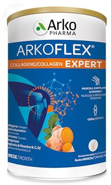 Arkopharma Arkoflex Collagene Expert - Integratore Alimentare in Polvere - Con Magnesio, Manganese, Vitamina B, C, D - Per Ossa e Muscoli - 1 Confezione da 390g