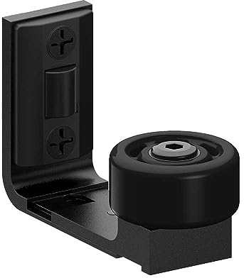 CCJH Ajustable Guide de Plancher Mur/porte Guide Inférieur Pour Porte en Bois Coulissante, Noir