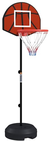 SPORTNOW Basketballkorb mit Ständer Höhenverstellbar Basketballständer, Magnet-Dartscheibe 129-179 cm Basketball-Backboard-Ständer, Basketballanlage für Erwachsene, Stahl
