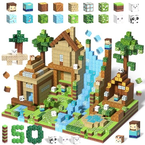 Eteiylt Constructions Magnétiques Blocs, 150 Pièces Cube Magnétique Jouet de Construction, STEM Montessori Jouets Magnétiques Sensoriels Cadeaux pour Garçons Filles à Partir de 3 Ans
