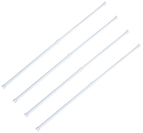 Yardenfun 4pezzi Asta Telescopica per Tende da Doccia Asta in Metallo Barra di Tensione Resistente per Estensibile per Casa Bagno Bianco