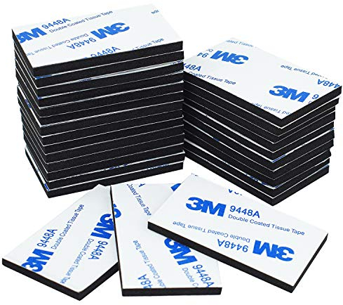 Aurorali Double Sided Sticky Foam Pads Adhesive Tape, 40 Pieces Black Foam Tape Strong Pad Mounting Adhesive, 50x30mm