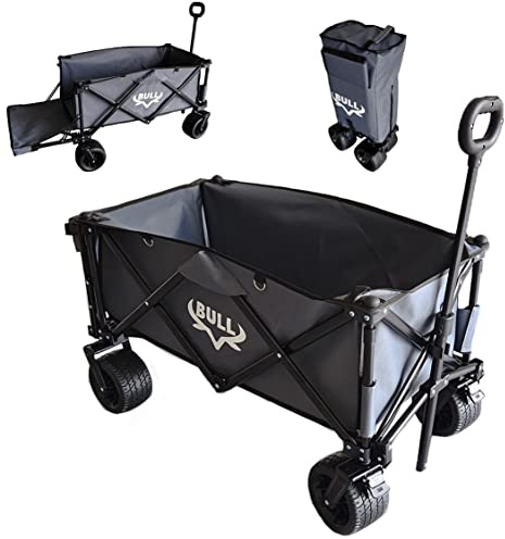 PAPILIOSHOP Bull - Chariot de Transport Pliable à Main pour Plage, Jardin, Camping et Bricolage - Charrette Multifonction Robuste, Idéale pour Extérieur et Usage Intensif (Gris)