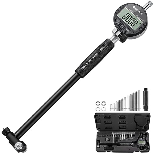 Neoteck Bore Gauge Set Digital Indicator Dial Bore Gauge (2-6/0.0005) with Self-Centering Dial,Carbide Anvils, Insulated Grips for Deep Engine Cylinder Measurement-Black