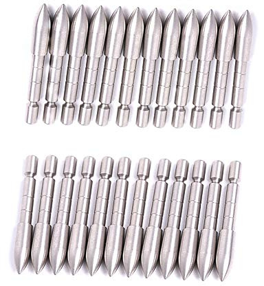 ACCMOS 24 pz 70 80 90 100 110 120 Grain Acciaio Inossidabile Bullet Punto Punta, per ID 4,2 mm Albero della Freccia, Tiro con L'Arco Caccia Frecce Accessori (80gr OD5.4mm)