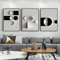 Leinwand Malerei Minimalist Industrial Style Schwarz Weiß Grau Geometrische Abstrakte Poster Esszimmer Wandbehang Dekor 40x60cm (16x24in) x3 Rahmenlos