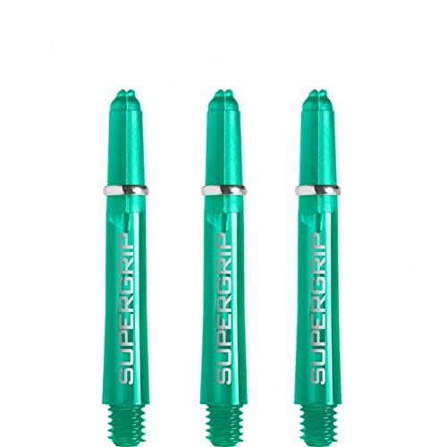 Harrows Supergrip Dart Shafts, Polycarbonate Stems, Machined Rings, Short 35mm, Jade (3 Sets)