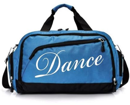 RTMYOR Borsone per bambine e ragazze, per danza classica, pratica, sport, cheerleading, ginnastica, fine settimana, brevi viaggi notturni, dimensioni a mano, Danza blu, borsa da ballo ragazze carino