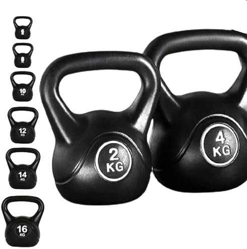 Ntek Kettlebell Strength Weight Fitness | Coated Kettlebells - Heavy Weight Kettlebells for Home Gym (2 Kilograms)