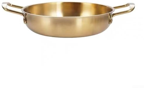 Besttoolifes Pentola multifunzione in acciaio inox da 18 cm, con manici ergonomici, per stufati, tagliatelle, pentole da cucina (oro)