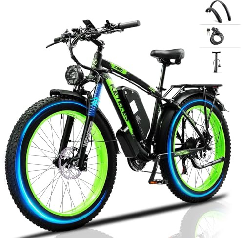 JESRIDER 26x4 Electric Mountain Bike for Adults, Fat Tire E Bike with 48V 20AH Battery, 21-Speed Front Suspension Ebikes, Dual Hydraulic Disc Brakes Electric Bicycle for Commute & Off Road