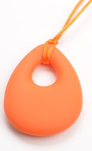 Chew Necklace Chewelry Autism ADHD Biting Sensory Chewy Teens or Adults (Bright Orange)