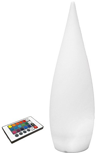 @tec LED Stehlampe 80 cm, Tropfenförmig, 16 Farben mit Farbwechsel, kabellos, Fernbedienung, RGB Stimmungslicht für Innen & Außen mit Akku