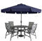 MasterCanopy 270 cm Sonnenschirm neigungsverstellbar, mit schönem Volant, 8 Rippen und Kurbel, für Patio, Garten, Terrasse, Markt, Marineblau