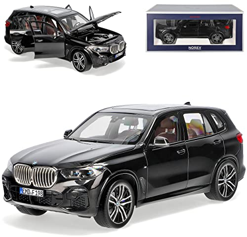Norev B*M*W X5 G05 SUV Schwarz 4. Generation Ab 2018 1/18 Modell Auto mit individiuellem Wunschkennzeichen