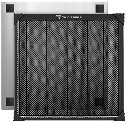 Twotrees Table de travail en nid d'abeille 500 x 500 mm pour graveur laser, lit laser en nid d'abeille, plaque en nid d'abeille avec support en métal 19,68 x 19,68