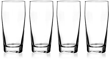 North Mountain Supply Amsterdam Beer Glasses – Traditional European 0.3 L Beer Glasses (10 oz Standard Pour, 13 oz Rim-Full) – Clear Glass – Set of 4