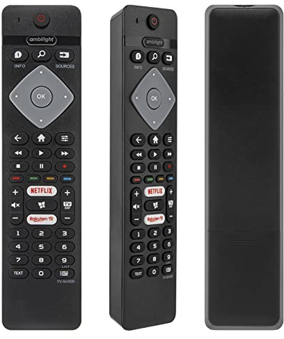 YiBiChin Universell Fjärrkontroll för Philips Ambilight TV - Kompatibel Med Alla Philips Smarta TV-apparater, 2 Genvägstangenter, Ingen Installation Krävs