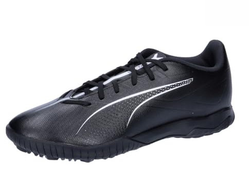 PUMA Unisex Ultra 5 Play TT Soccer Shoe, Black White, 46 EU