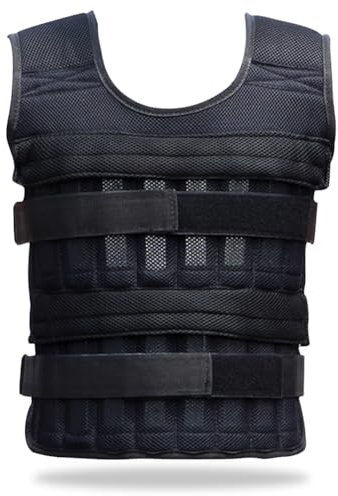 Gewichtsweste, Herausnehmbare Gewichte,Trainingsweste,Verstellbare Ladegewicht,Fitness Weight Vest,Jacke übung Training Weste,Stahlplatten Nicht Im Lieferumfang Enthalten (15KG)