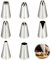 8pcs Douille Patisserie Professionnelle Inox, Grandes Douilles À Pâtisserie Accessoires Embouts Pour Poche À Douille, Cupcake Douille Cannelée Pour Décoration De Cupcakes/Gâteaux/Glaçage/Biscuits