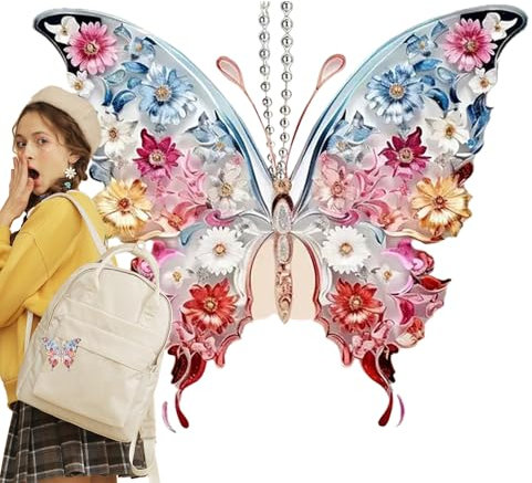 Moxeupon Ornements de Papillon pour Arbre, Papillon en, décoration Papillon Arc-en-, décoration pailletée, 2D, Animal Volant pour Femme, Saint-Valentin, fête des mères