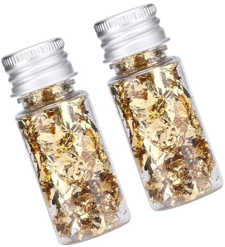 Gegong Paillettes De Feuille D'Or - Feuille D'Or Lmitation, Feuille Dorée De Haute Qualité Pour La Résine Époxy, La Peinture, Le Nail Art, Les Statues Dorées Et Les Décorations Artisanales DIY