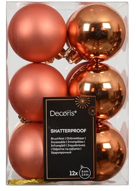 Dutch Shatterproof baubles 6cm Warm Orange QTY SINGLE pack