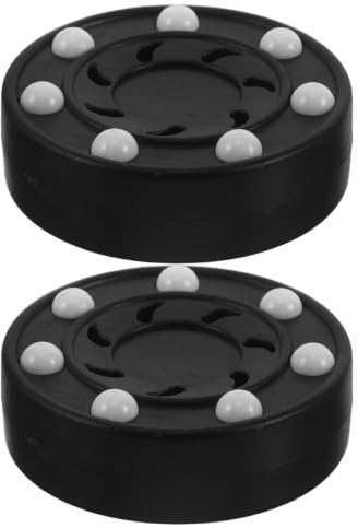 SOLUSTRE 2 St Svarta Street Hockey Pucks för Träning och Passningsövningar Slitstarka Träningsredskap för Ungdomar och Vuxnas Roller Ishockey för Utomhusbruk