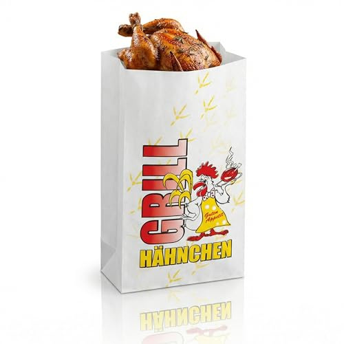 1000 bolsas para pollo asado, polietileno, con diseño de gallo, 1/1, Barbacoa, de 2 capas, 130 x 80 x 270 mm