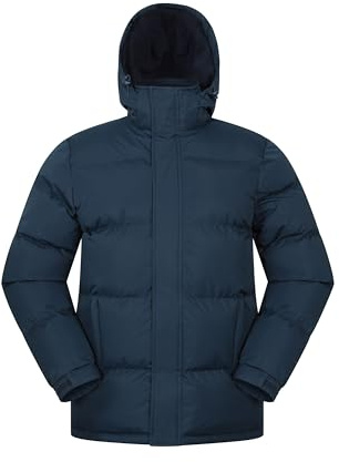 Mountain Warehouse Winterjacke für Herren - wasserabweisende, warme Regenjacke, verstellbare Kapuze, Saum und Bündchen - Reisen und Alltag Marine Small