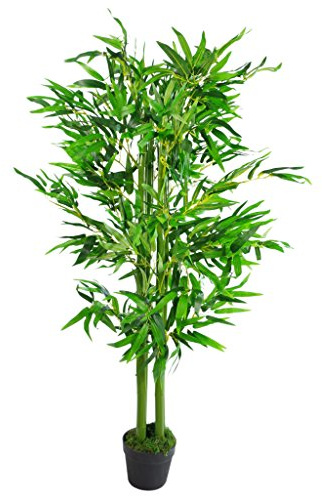 Leaf Design UK Artificial Bamboo Plants/Trees, Wood, Fat, 120cm