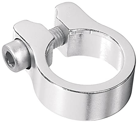cyclingcolors Collier de serrage de tige de selle Aluminium à visser fixation tube vélo vtt route ville cycle universel, diamètre 28.6 mm (argent)