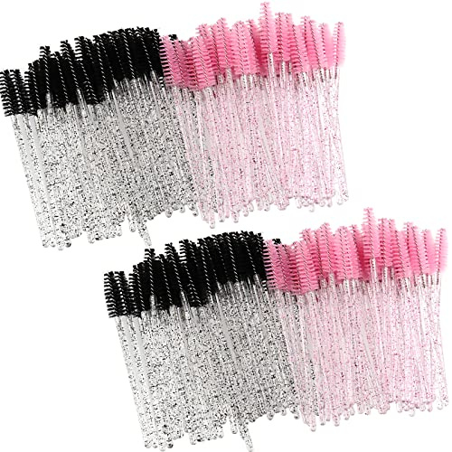 MUKCHAP 300 Pack Eyelash Brushes, 2 Colours Mascara Brushes, Eyelash Applicator Brush for Makeup, 10cm Long