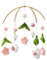 Herfair Mobile Baby Windspiele mit Filzbällen - Frische Blumen und Bienen, Kinderzimmer Hängende Bettglocke, für Babybett Wickeltisch Deko (Rosa)