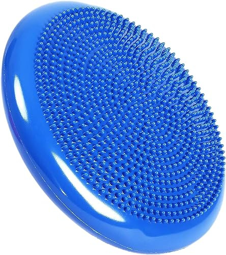 Wobble Plate Air Stability Wobble Cushion Inflatable Balance Cushion Board with Improved Hand Pump for Core Training, Agility, UK Army Gym Workouts, Yoga, Comfortable Sitting etc (BLUE)