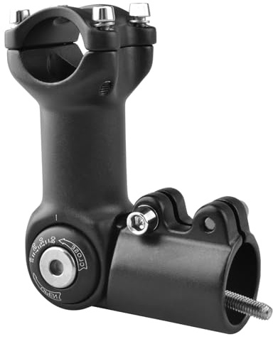 Azarxis Potencia Ajustable de Bicicleta 0-90 Grados 25,4/31,8mm Potencia Manillar 60/80/ 93/ 100mm para Biciclete de Montaña Carretera BMX MTB (25,4 x 80 mm)