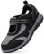 FitVille Womens Extra Wide Diabetic Sandals Adjustable Casual Mary Jane Summer Shoes Breathable Outdoor Walking Shoes for Swollen Feet, Black, 5.5, X-Wide