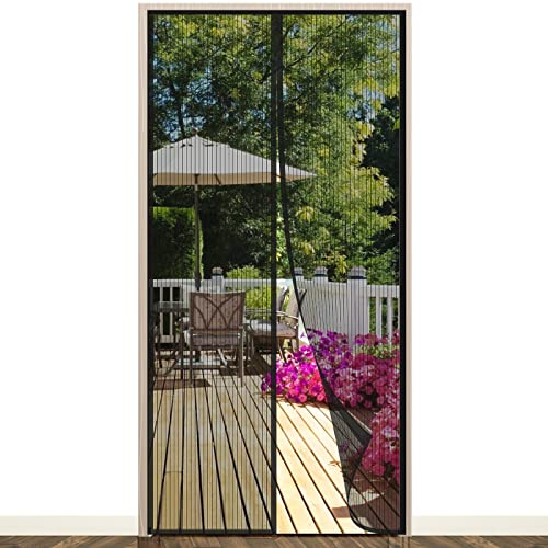 EGNBU 120 x 220 cm Magnetic Mosquito Net for Doors and Windows Ultra Fine Mesh Mosquito Net with Magnet for Balcony, Close by Yourself, Easy to Install-Black