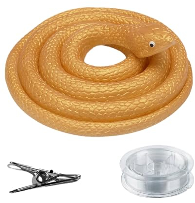 Schlangenstreich für Golf, Fake Snake Prank,Metall-Clip-befestigtes Silikon-Schlangen-Streichspielzeug mit Schnur - Lebendige Streich-Requisite, einfach zu montierendes multifunktionales