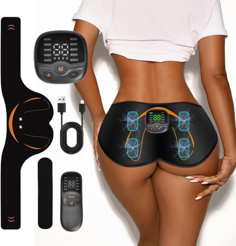 Aiorddl ABS-Stimulator-Former, intelligent, umwickelter tragbarer Gürtel, intelligente Körperformungsmaschine, EMS, kabelloses Fitnessgerät für Männer und Frauen (Schwarz)