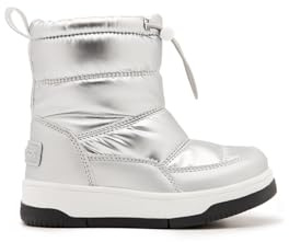 Conguitos Botas Acolchadas Nylon Forro Interior Pelo Plata - Botas infantiles para invierno cómodas (Plata/Talla 25)