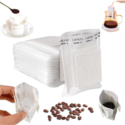 MOLIMOLI Bolsa de café de goteo desechable 40 piezas - Filtro de café para una taza, filtro de papel de café portátil para acampar, para colgar en casa, oficina ligera y portátil