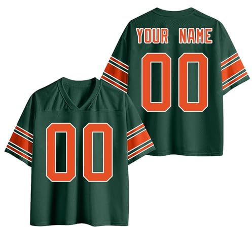 Personalized Team Football Jersey –American Football Jersey Custom Name & Number Printing, Moisture-Wicking Polyester Sport Shirt for Men, Women, Kids, Game Day Uniform & Fan Gear