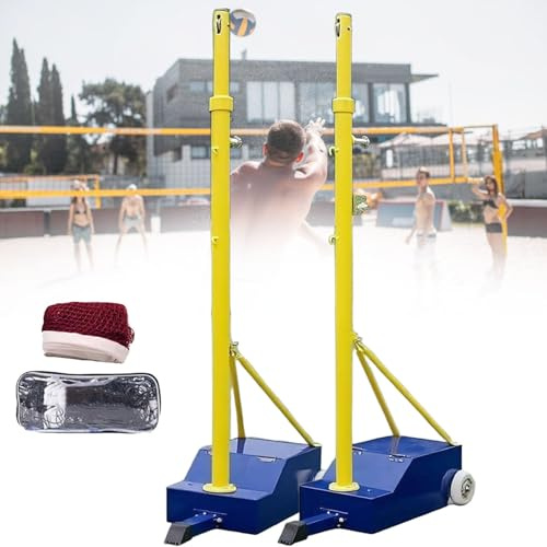 Support de Filet De Badminton, Support de Filet de Volley-Ball Portable et Robuste, avec poteaux et Base remplissable, Filet de Volley-Ball pour Jardin,pour Adultes et Jeunes