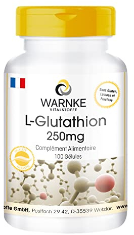 L-Glutathion Kapseln - 250mg reduziertes L-Glutathion pro Kapsel - 100 Kapseln - schluckfreundlich - vegan | Herba Direkt - Deutsche Apothekenqualität